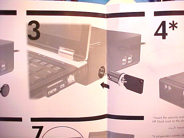 New HP Key Lock Docking Station Cable Lock 6 FOOT