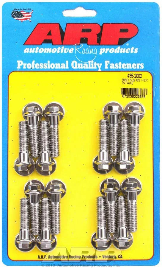 ARP 435-2002 BBC S/S Intake Bolt Kit - 6pt. 502