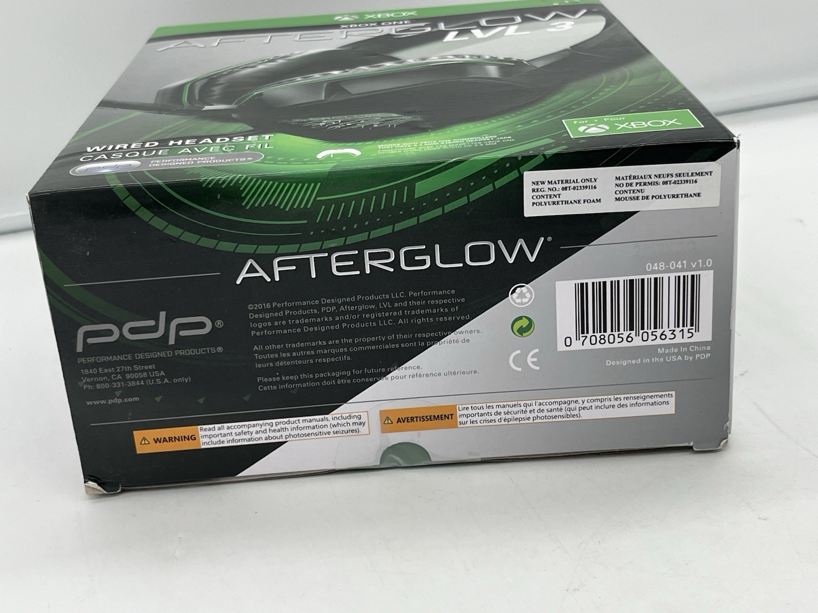 NEW Sealed XBOX ONE Afterglow Lvl Level 3 Wired Headset