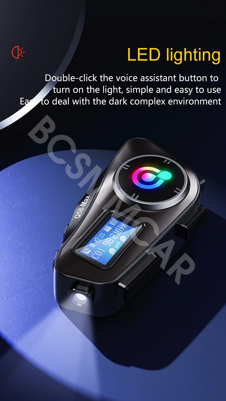 Motorcycle Intercom Helmet Bluetooth Headset Earphone Waterproof For Android/iOS