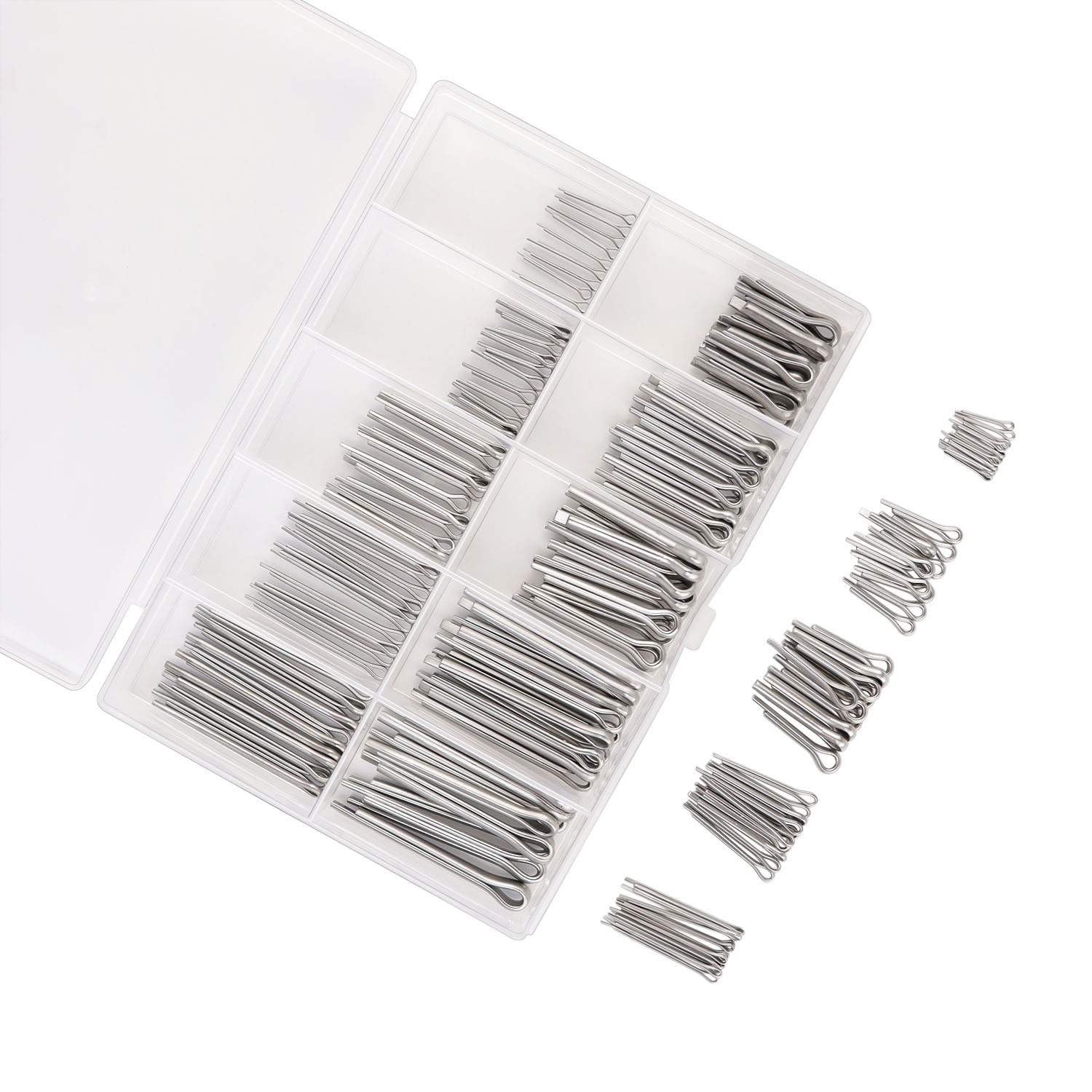 150 Pcs Automotive Cotter Pins 304 Stainless Steel | 15 Sizes for Mechanics