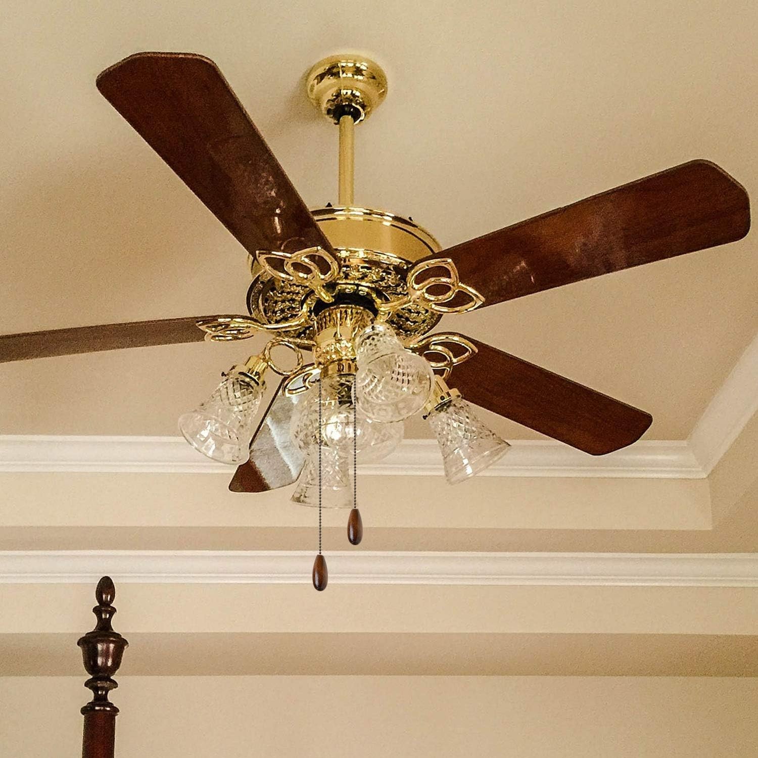 8 Pieces Ceiling Fan Pull Chains Extender Wooden Pendant Pull Chain Extension