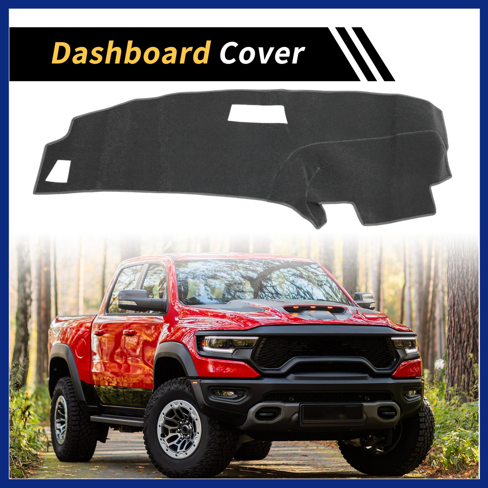 Dash Cover for Ford for Ranger 1989-94 Non-Slip Dash Cover Mat Pad Gray