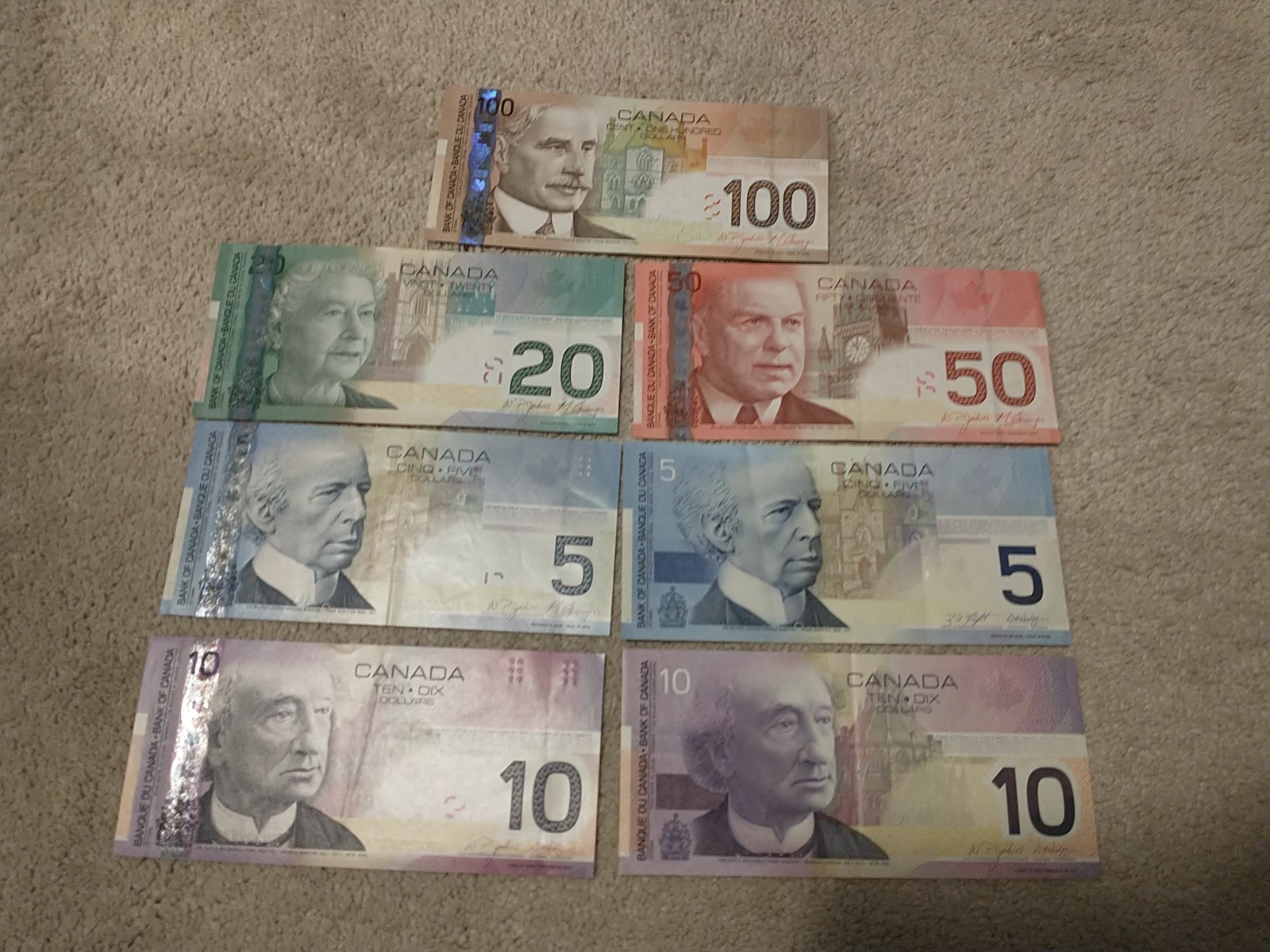 Canada 5 10 20 50 100 Dollars Paper Money 2000s Vintage Banknotes 7 Old Bills C$