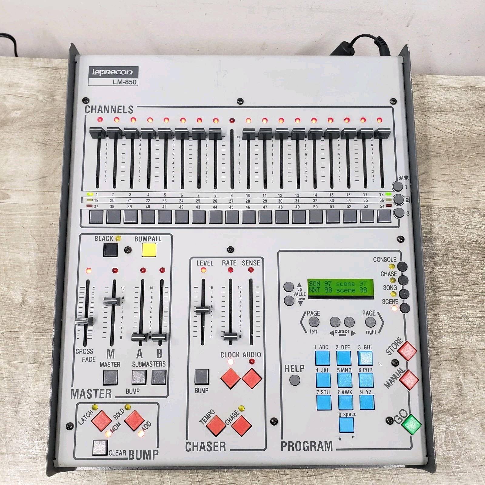 *UNTESTED* Powers Up - Leprecon LM-850 MIDI Light Board Control Console *PARTS*