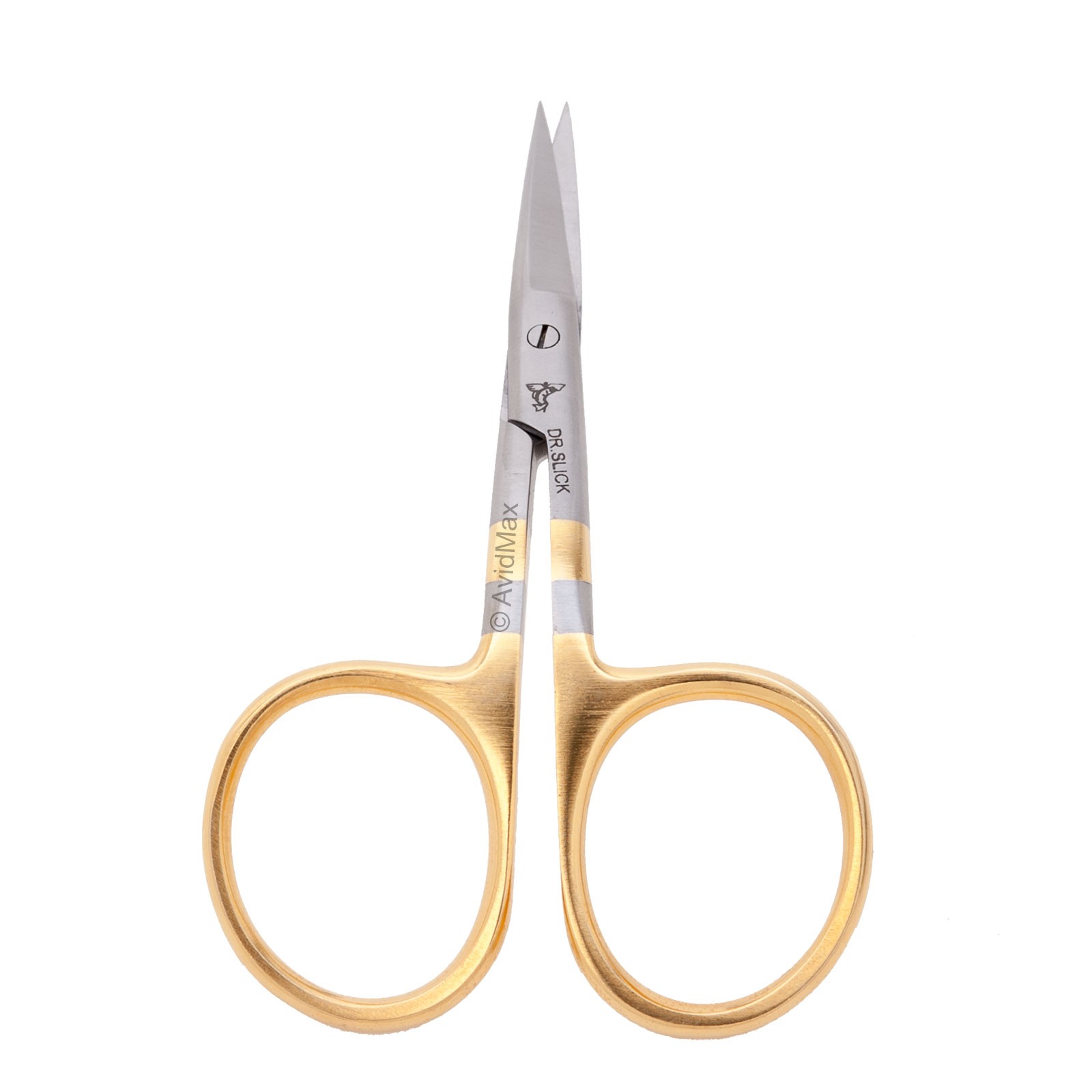 Dr. Slick Bent Shaft Scissors Straight Serrated Blade Gold Fly Tying