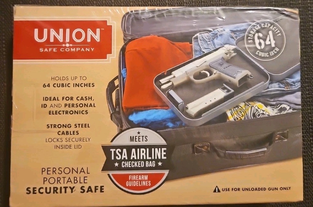 Personal Portable Gun Safe 64 Cubic Inch New Factory Sealed TSA Union Company