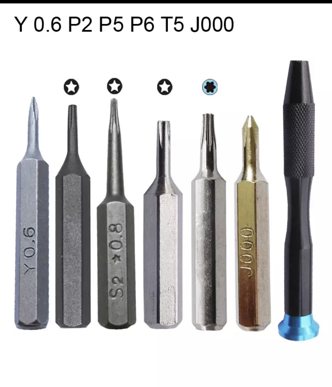 Screwdriver Set Y0.6 P2 P5 P6 5-Point 0.8 1.2 1.5 J000 for iPhone MacBook laptop