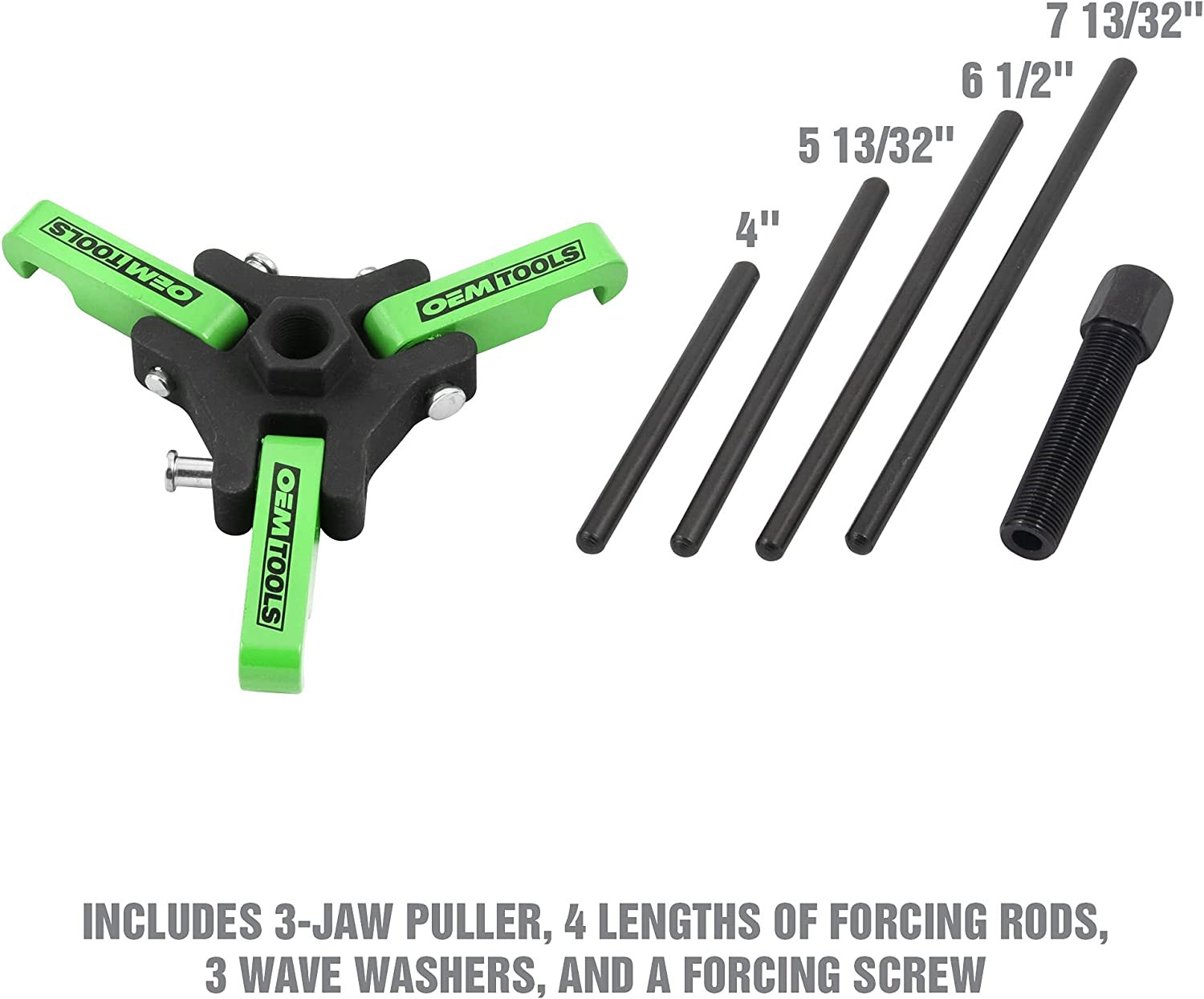 OEMTOOLS 25090 Harmonic Balancer Puller Kit, Adjustable 3-Jaw Puller Fits Most &