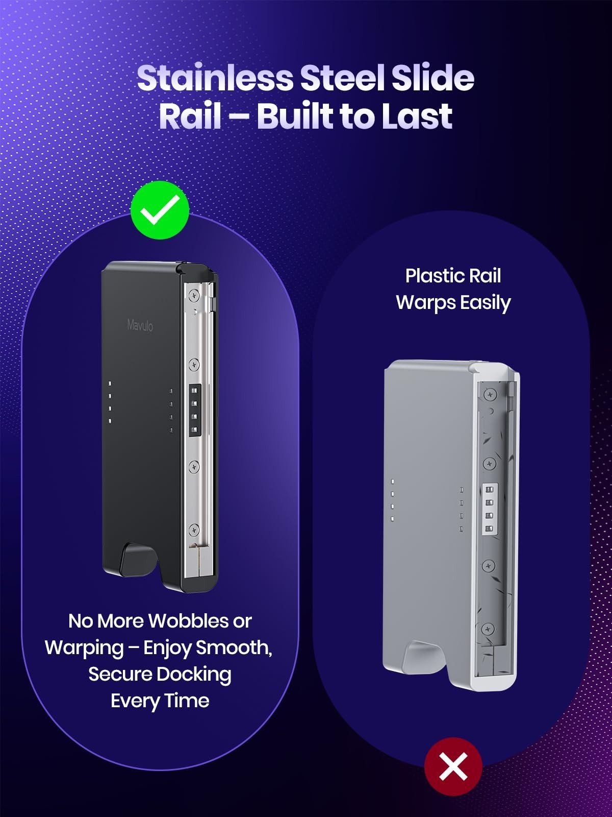 Charger Grip for Joy Con with 1200mAh Battery Steel Slide Rails Charging Dock
