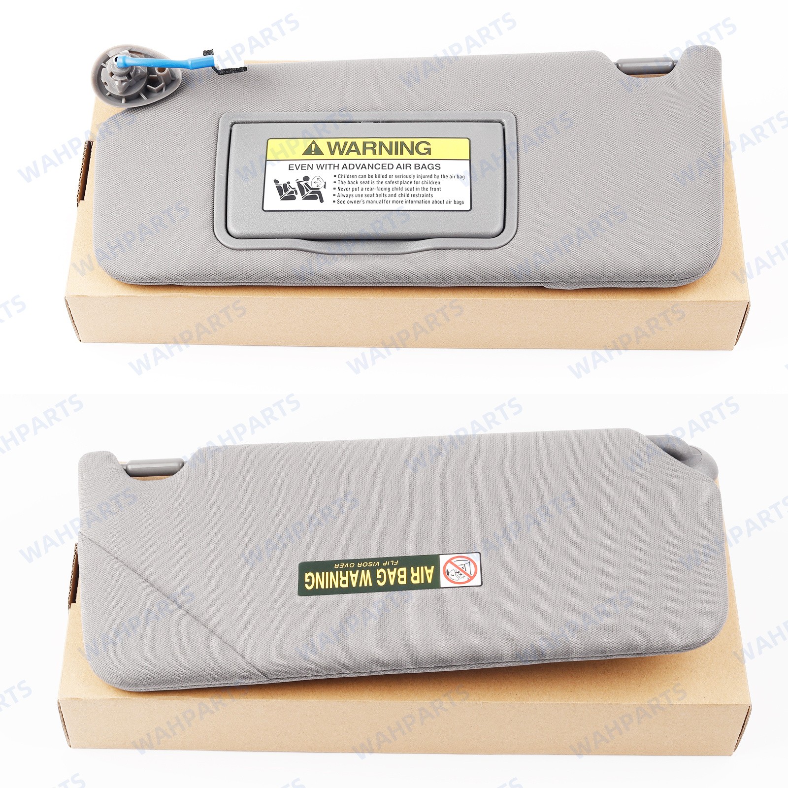 For 2008-2017 Honda Accord Gray Left Driver Side Sun Visor w/ Light & Mirror