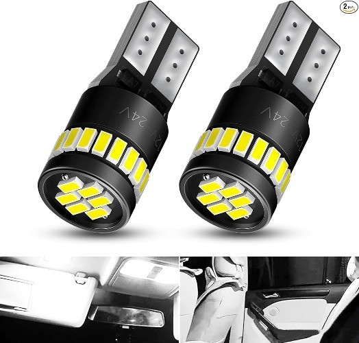 2 PCS Super Bright 12V 3W White LED Car Lights, Universal License Plate and Read