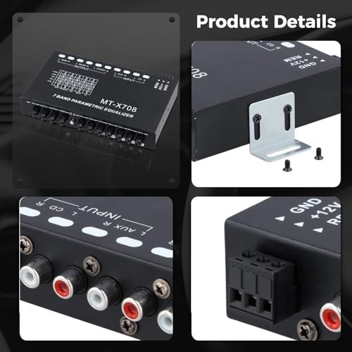 7-Band Car Audio Equalizer with Subwoofer Outputs, Adjustable EQ for Amplifier