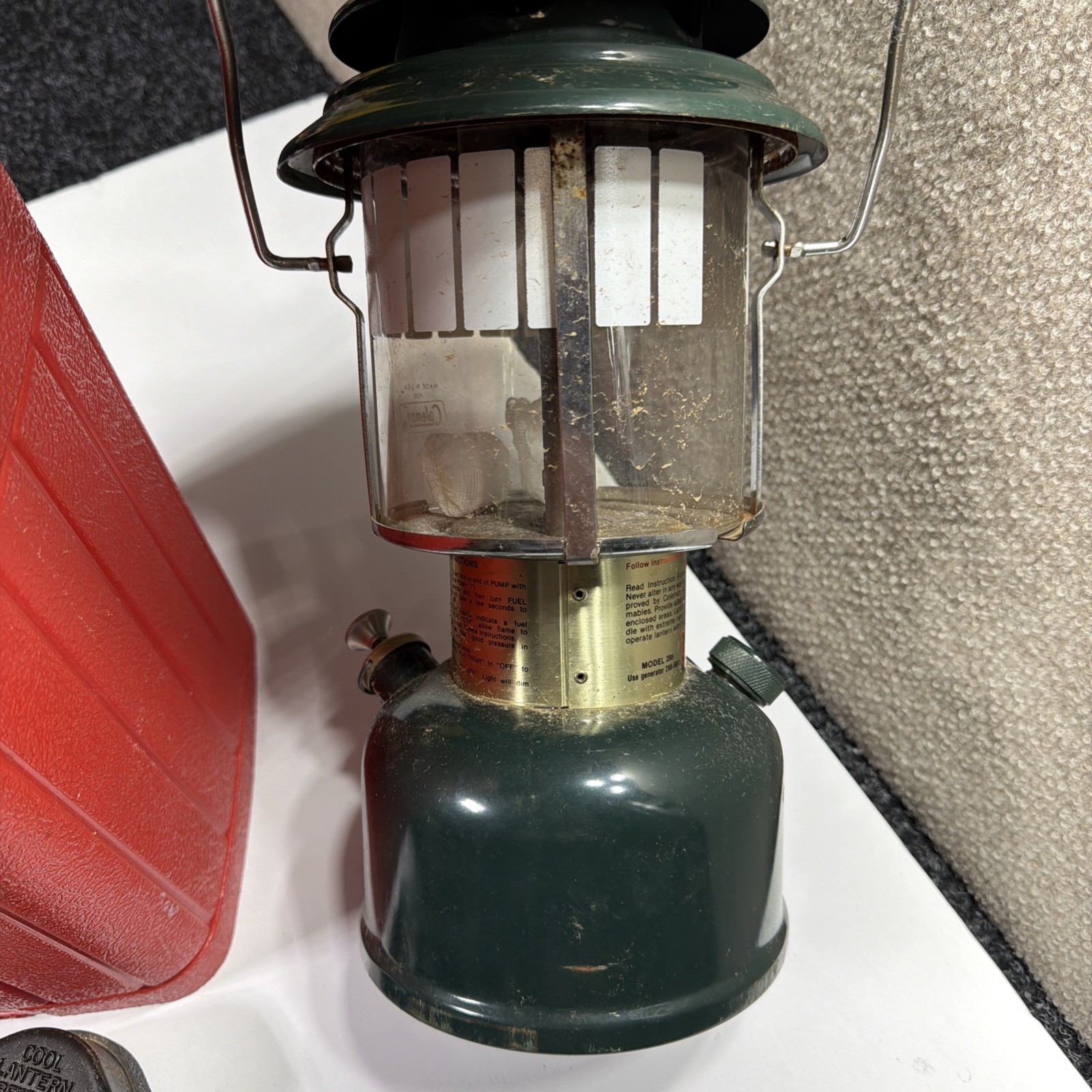 Coleman Lantern 288 with Hard Shell Red/Black With Hard Shell Carry Case CL2 Adj