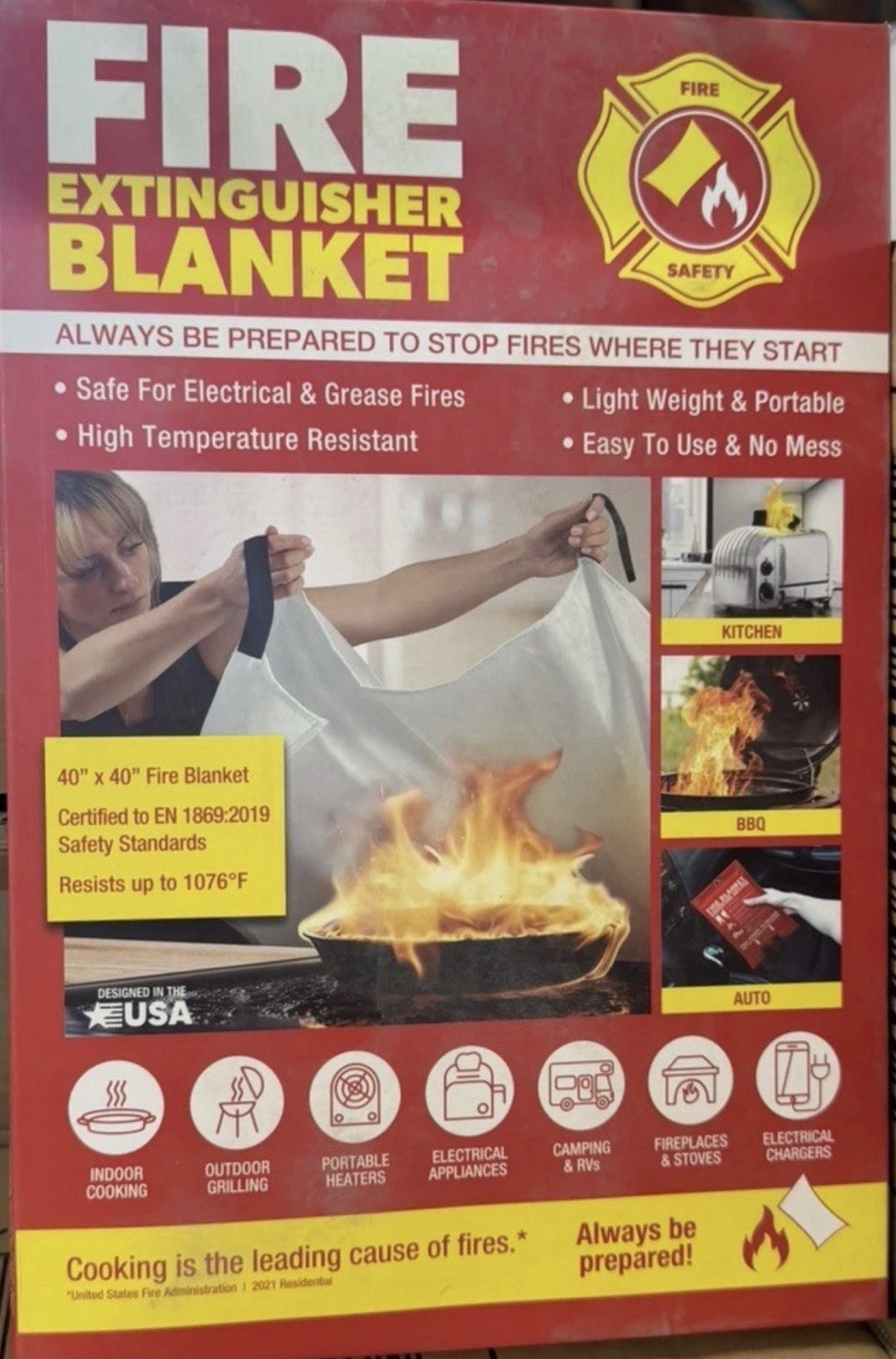 Silverback 40" X 40" Fireproof Fiberglass Fire Blanket