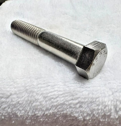 7/16-14  x  4  1/2"    HEX HEAD CAP SCREW  Stainless Steel   2 pcs