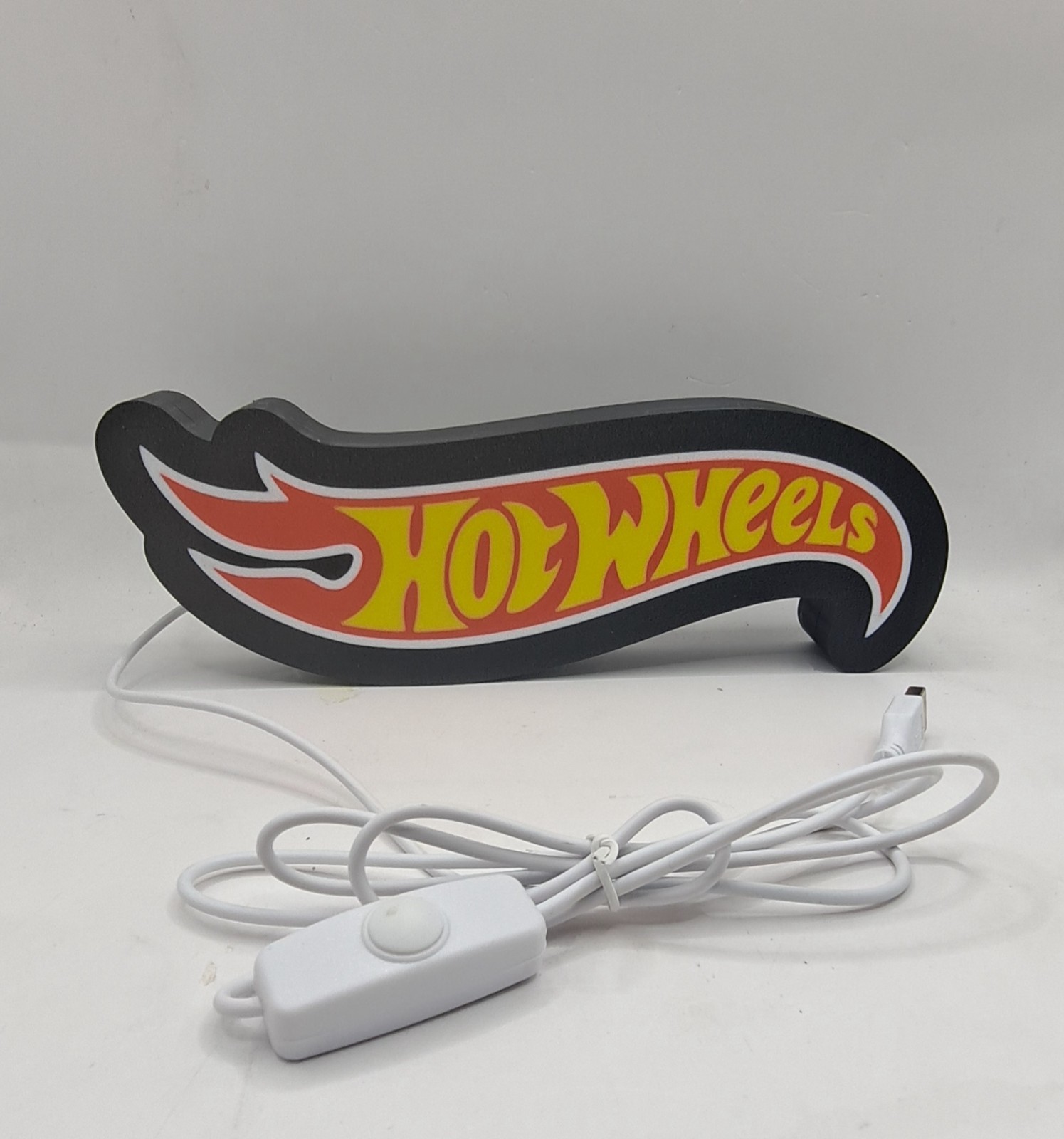 Hotwheels Style Logo Light Box Sign Shelf  USB Powered