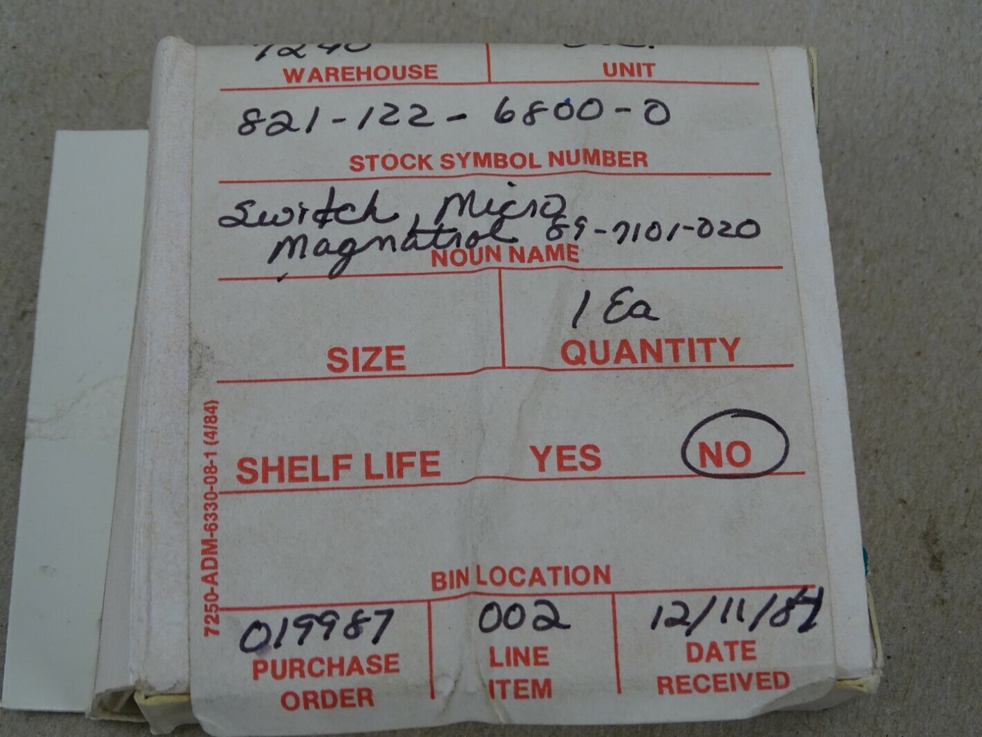 Magnetrol Replacement Switch , 89-7101-020