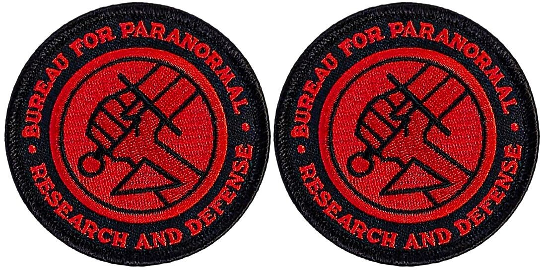 Hellboy Bureau of Paranormal Research Defense Patch - 2PC  iron on Sew  3"x3"