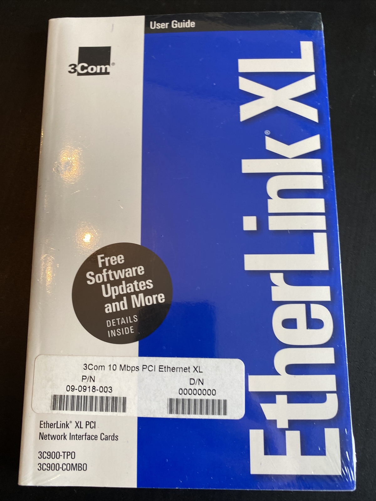Vintage 3Com 3C900 EtherLink XL PCI 10Mbps User Guide + Two 3.5" Disks 1997