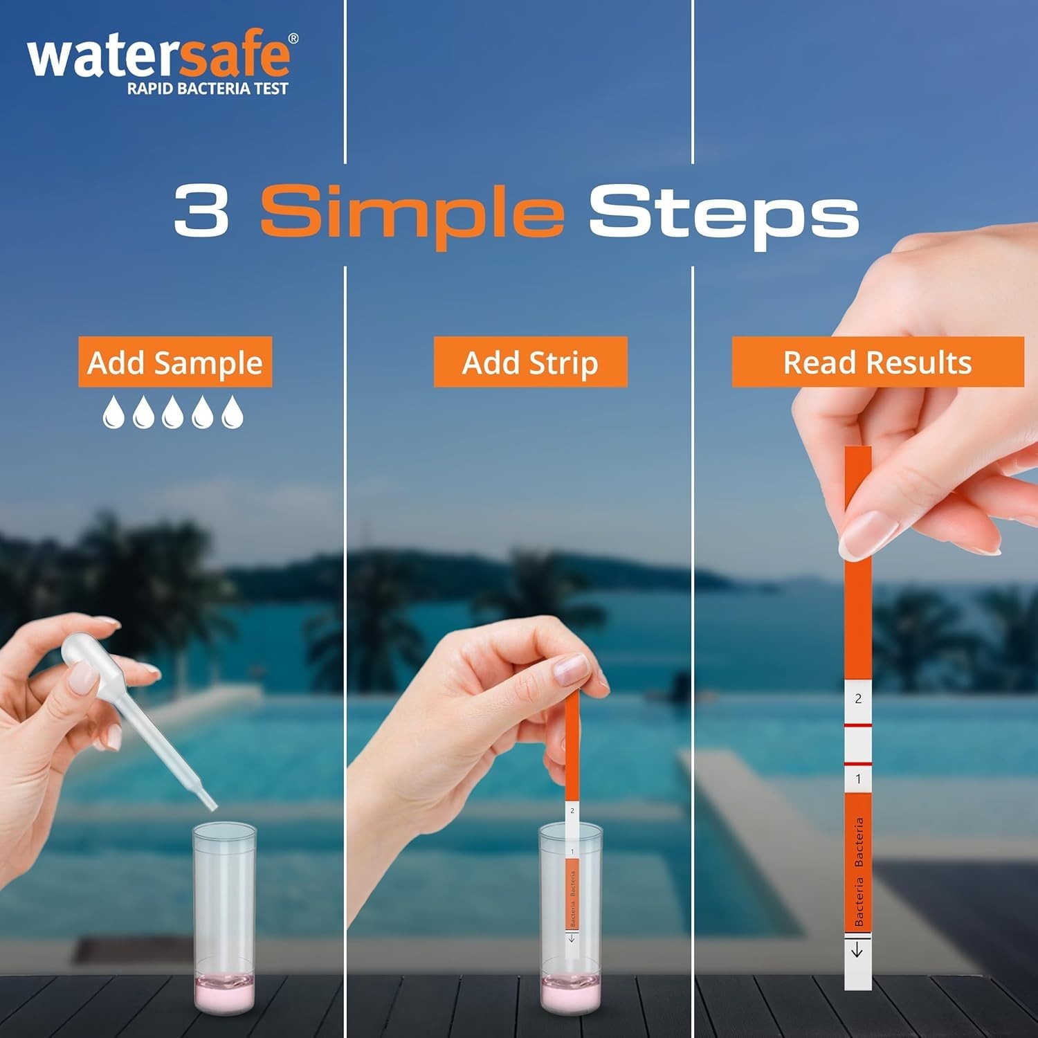 Rapid Bacteria Kit for Pools and Spas - Detects E. coli & Salmonella in 15 Min
