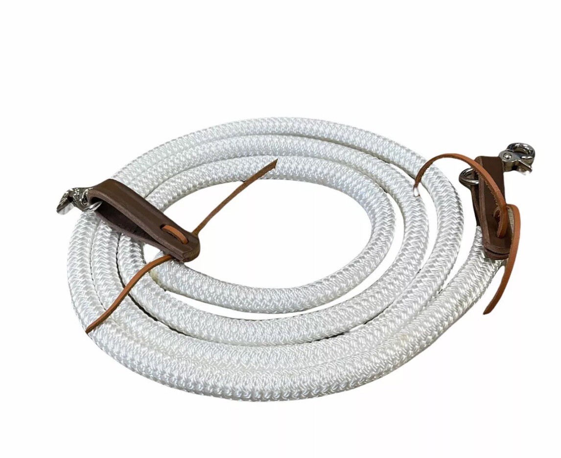 White Yacht Reins With Leather Water Loops