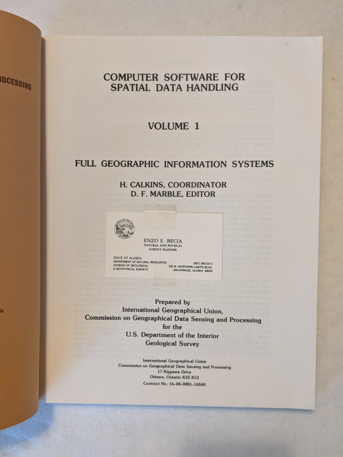 Computer Software For Spatial Data Handling 3 Volume Set Vtg 1980 ed. Marble
