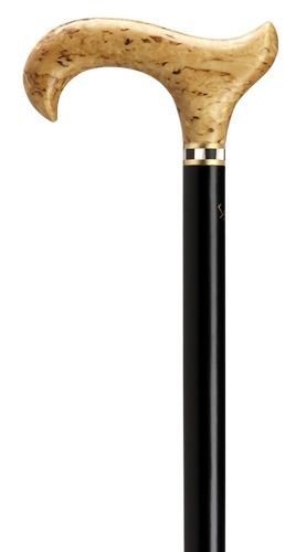 Harvy Ladies Swedish Birch Derby Handle Handmade Black Shaft Walking Cane Stick