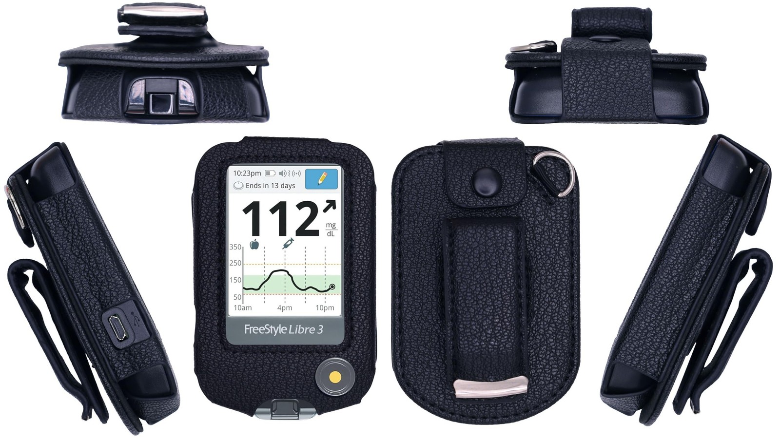 Premium Fitted Leather Case with Screen Protector & Rotatable Belt Clip (Neck...