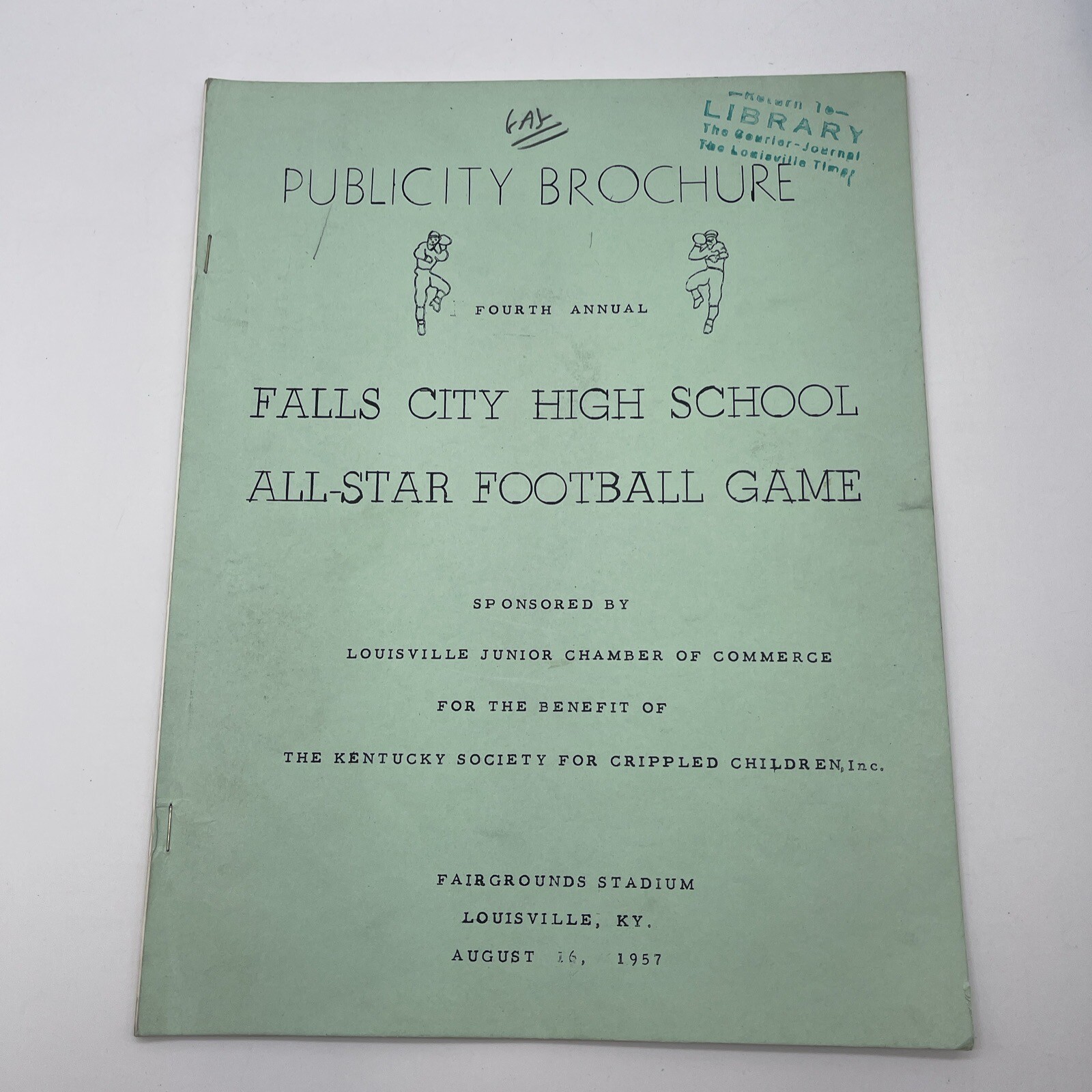 Falls City High School Publicity Brochure 4th Annual All-Star Football Game 1957