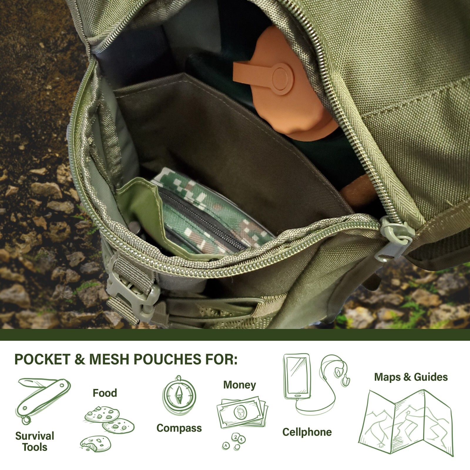 Tactical Hydration Pack with 3L Leak-Proof Water Bladder - 4 Colors Available