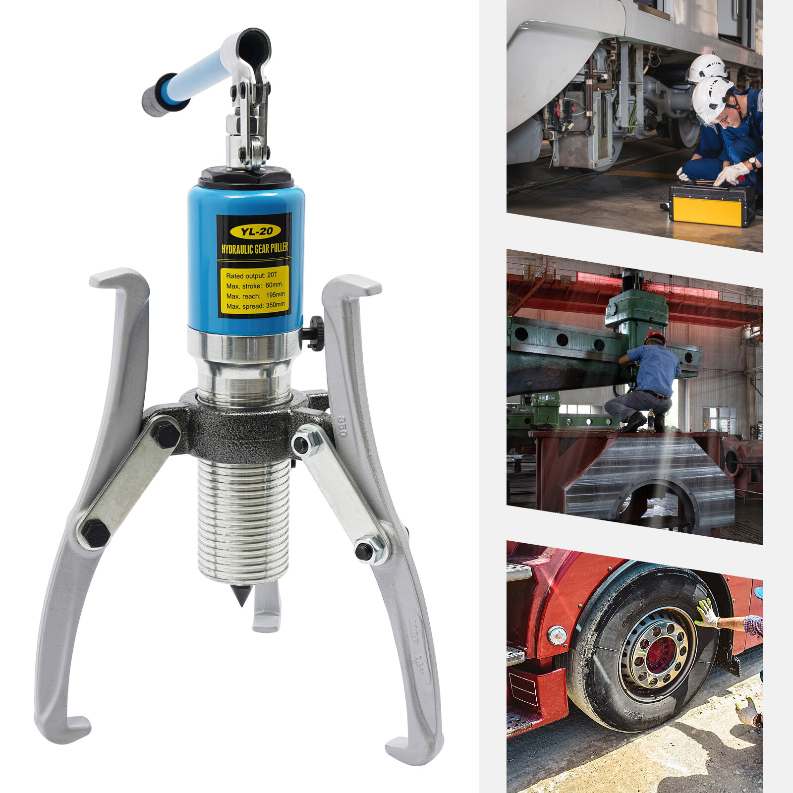 YL-20 Hydraulic Pulling Separator Tool Kit Gear Puller Wheel Bearing Puller Kit
