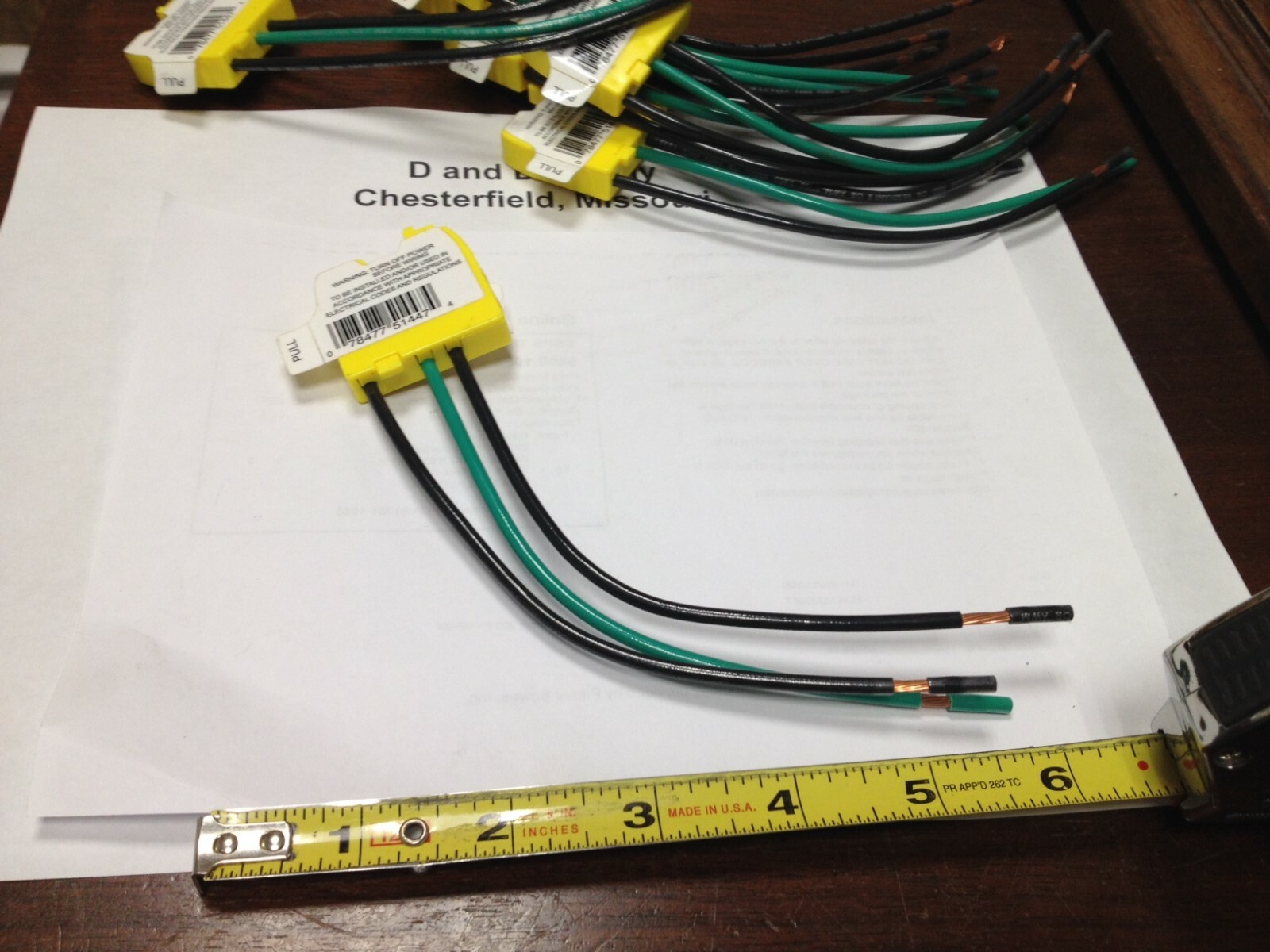 Leviton MSPSW-ST Wiring Module, 20 Amp, 6" Leads, Yellow
