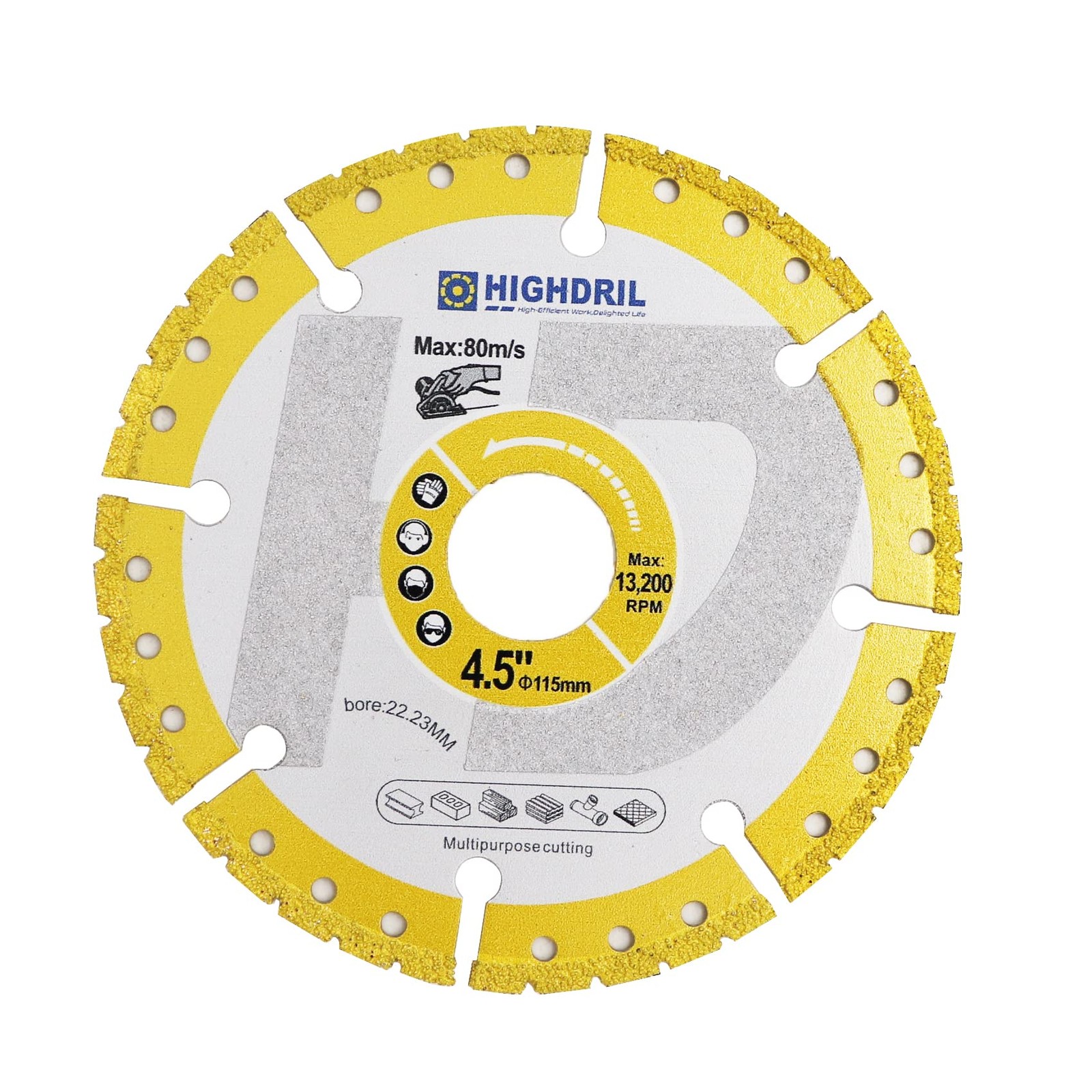 Diamond Metal Cutting Blade 4-1/2 inch/115mm Heavy Duty All-Purpose Cutting/G...