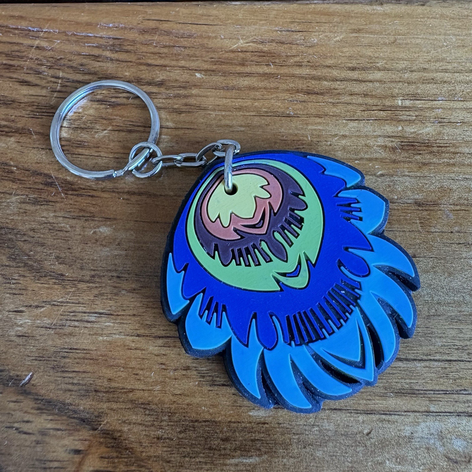 Polish Folk Art Rubber Flower Keychain
