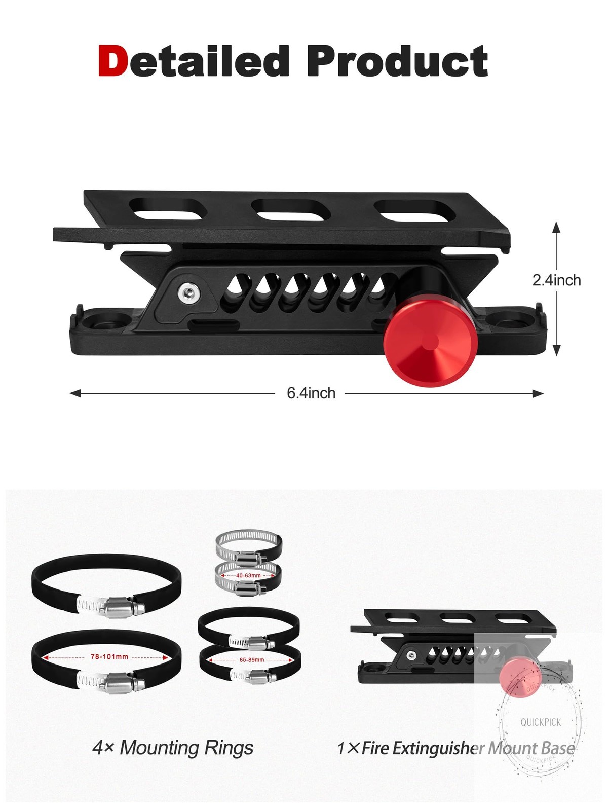 Adjustable Fire Extinguisher Mount, Easy Install on Roll Bar/ Cage Fire Extingui