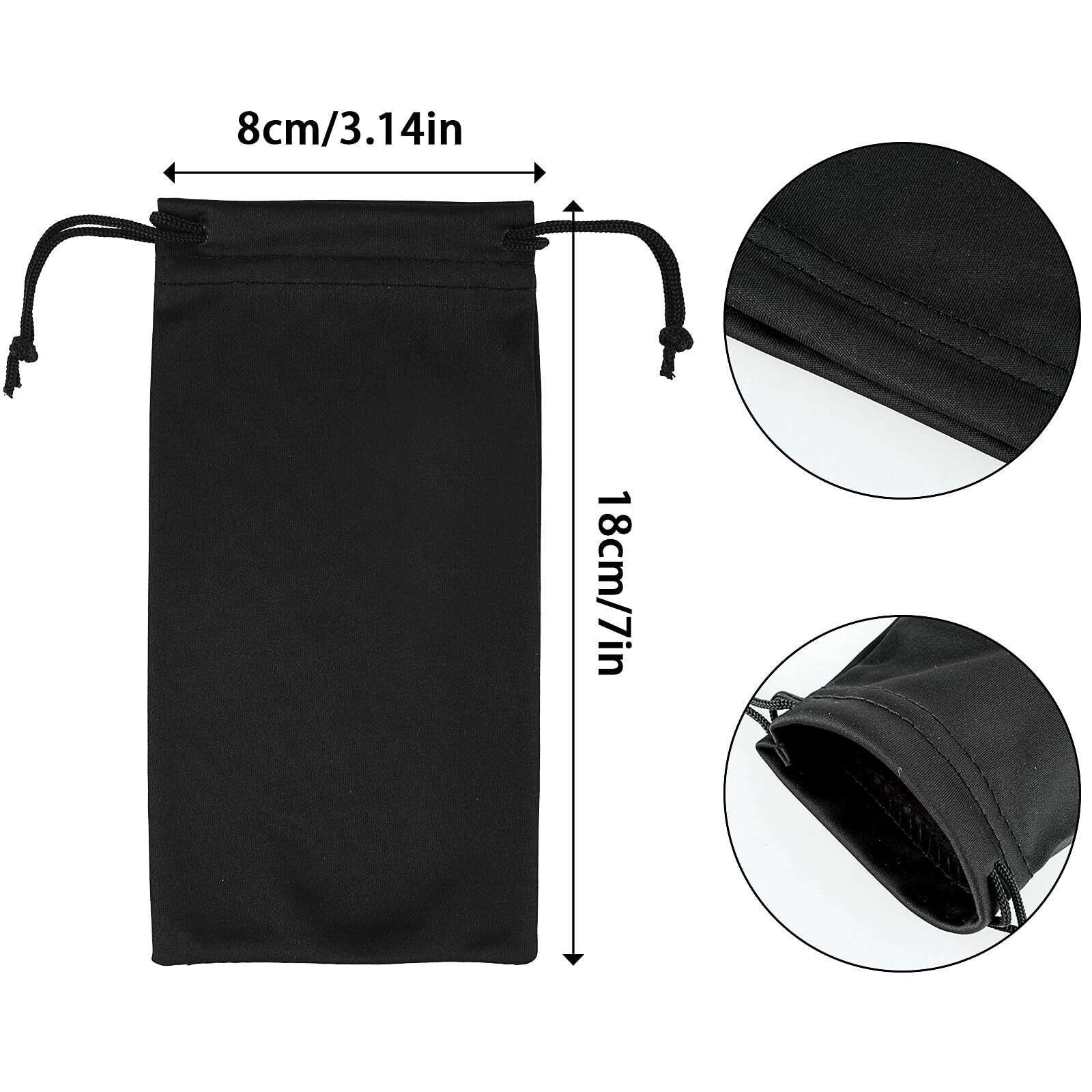 4 Pack Microfiber Soft Eyeglasses Pouch Sunglasses Case with Drawstring