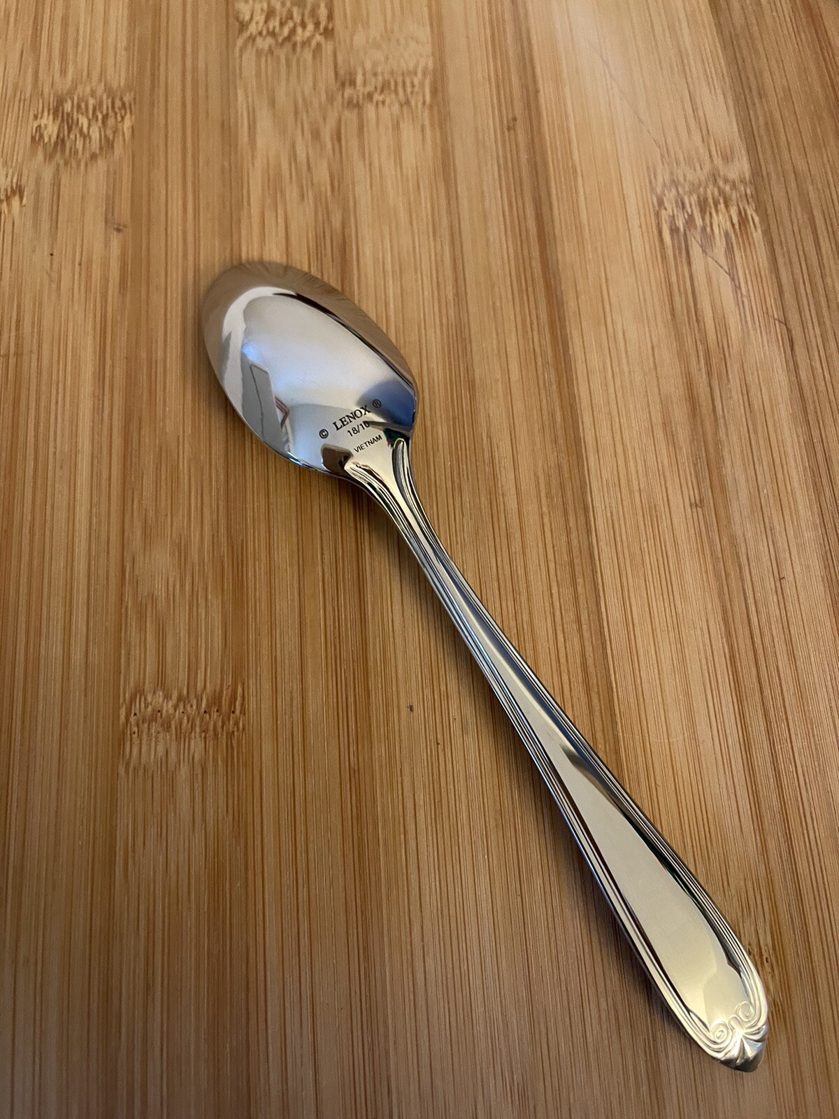 Lenox 18/10 Stainless FOREST PARK Outlined Scroll Tip TEASPOON 6.5" NEW