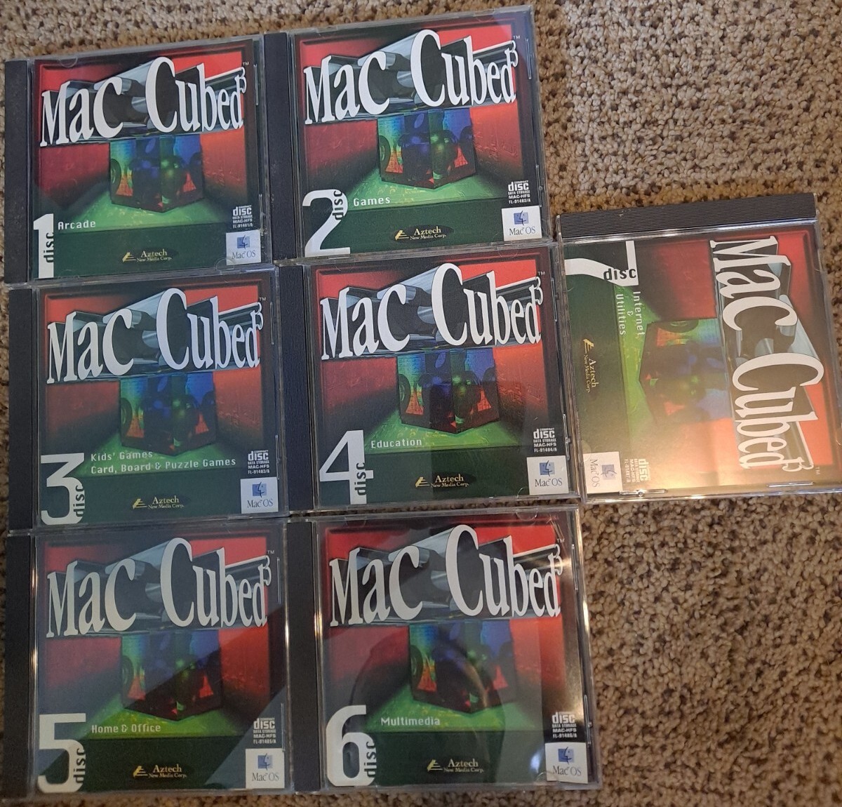 Vintage Macintosh Software Mac Cubed 3 Lot of 7 CDs Complete