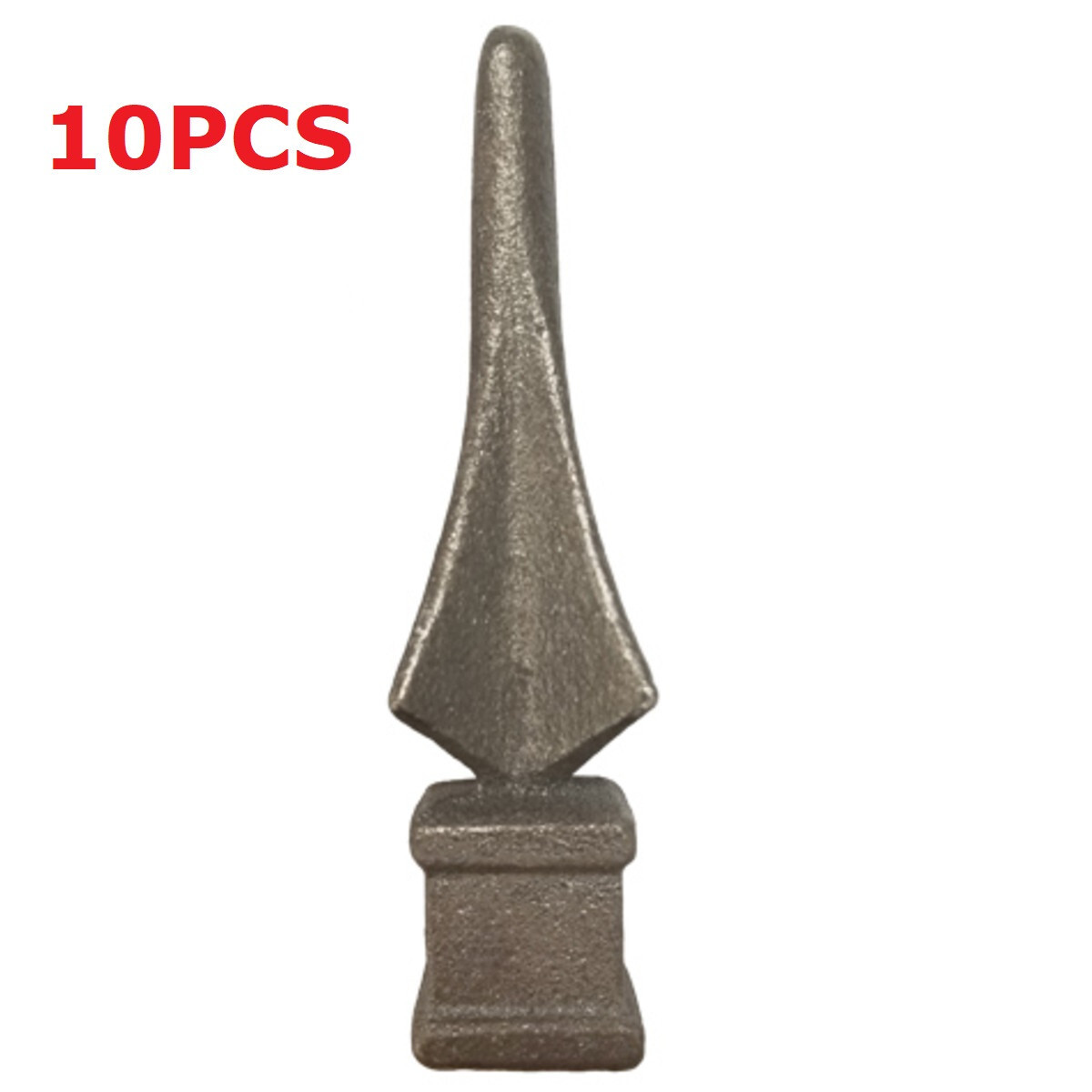 1/2" Finial Quad No Ball Square Pipe Gate Fence Topper Ornamental x10 Cast Iron