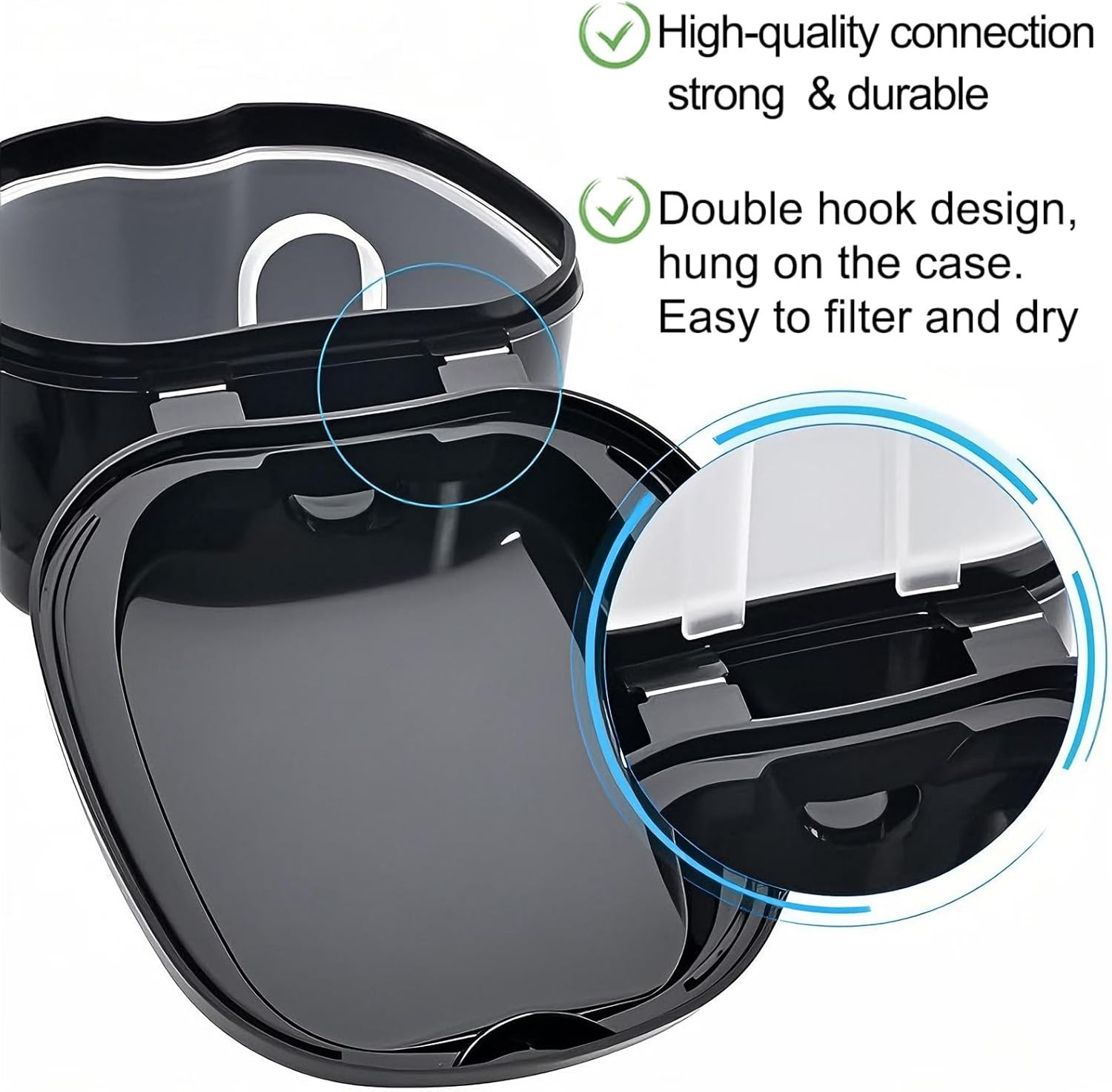 Hygienic Black Denture Cleaner with Easy-Clean Design & Multi-Use Functionality