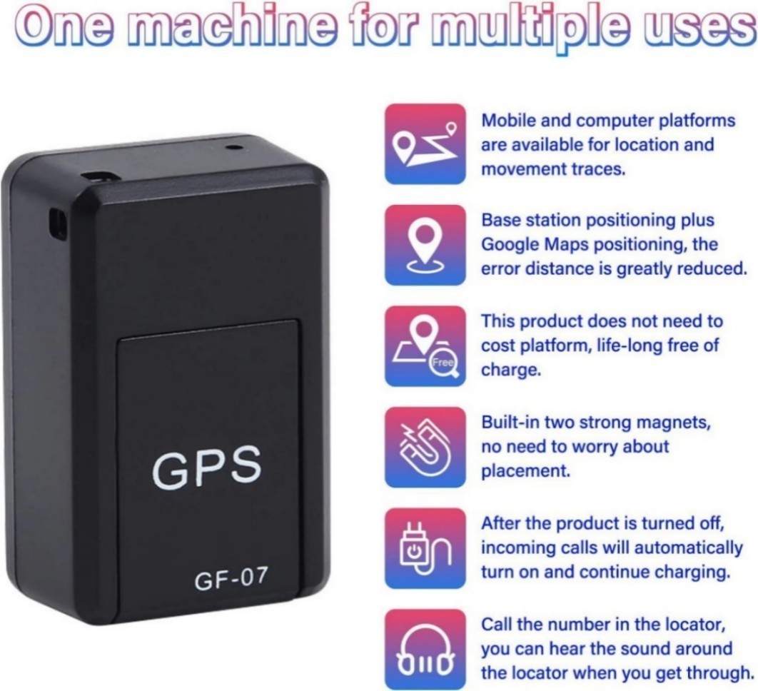 2Magnetic GF07 GPS Tracker for Vehicles Mini Magnetic GPS Real time Car Locator-