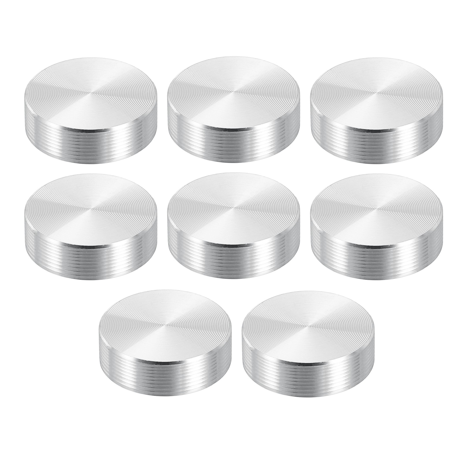 8 PACK M6 Thread 20mm Round Shape Aluminum Disc Hardware Aluminum Silver