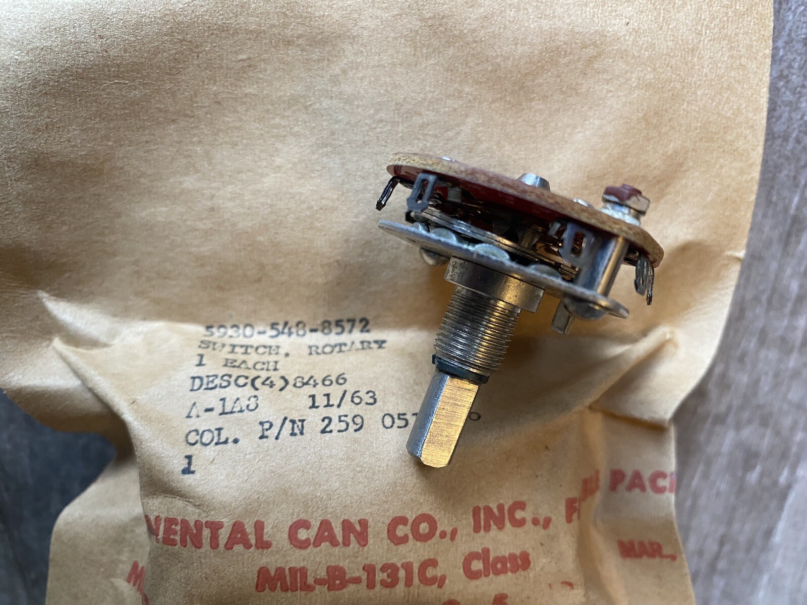 Rotary Switch 259-0516-00 NSN 5930-548-8572 NOS