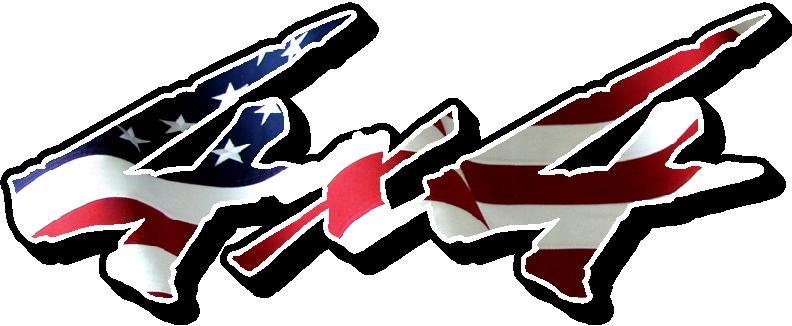 4x4 Decals - American Flag - Chevy Dodge Ford Toyota - High Quality!!