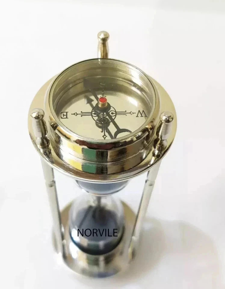 Sand Timer Hourglass Brass Nautical Maritime Hour Glass Vintage Sand Clock Gift