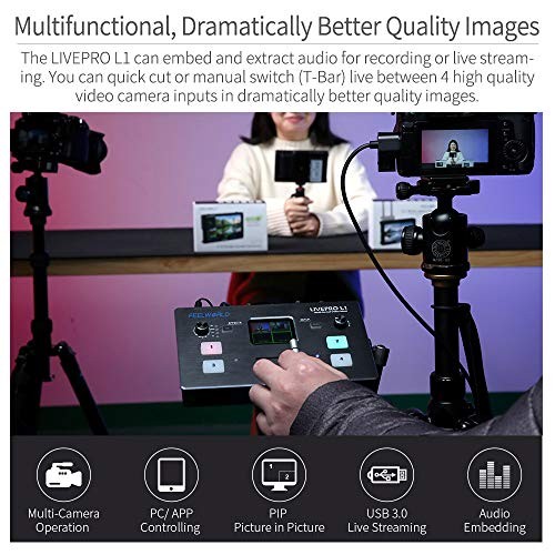 LIVEPRO L1 4 x HDMI Inputs Multi Format Video Mixer Switcher USB 3.0 Output