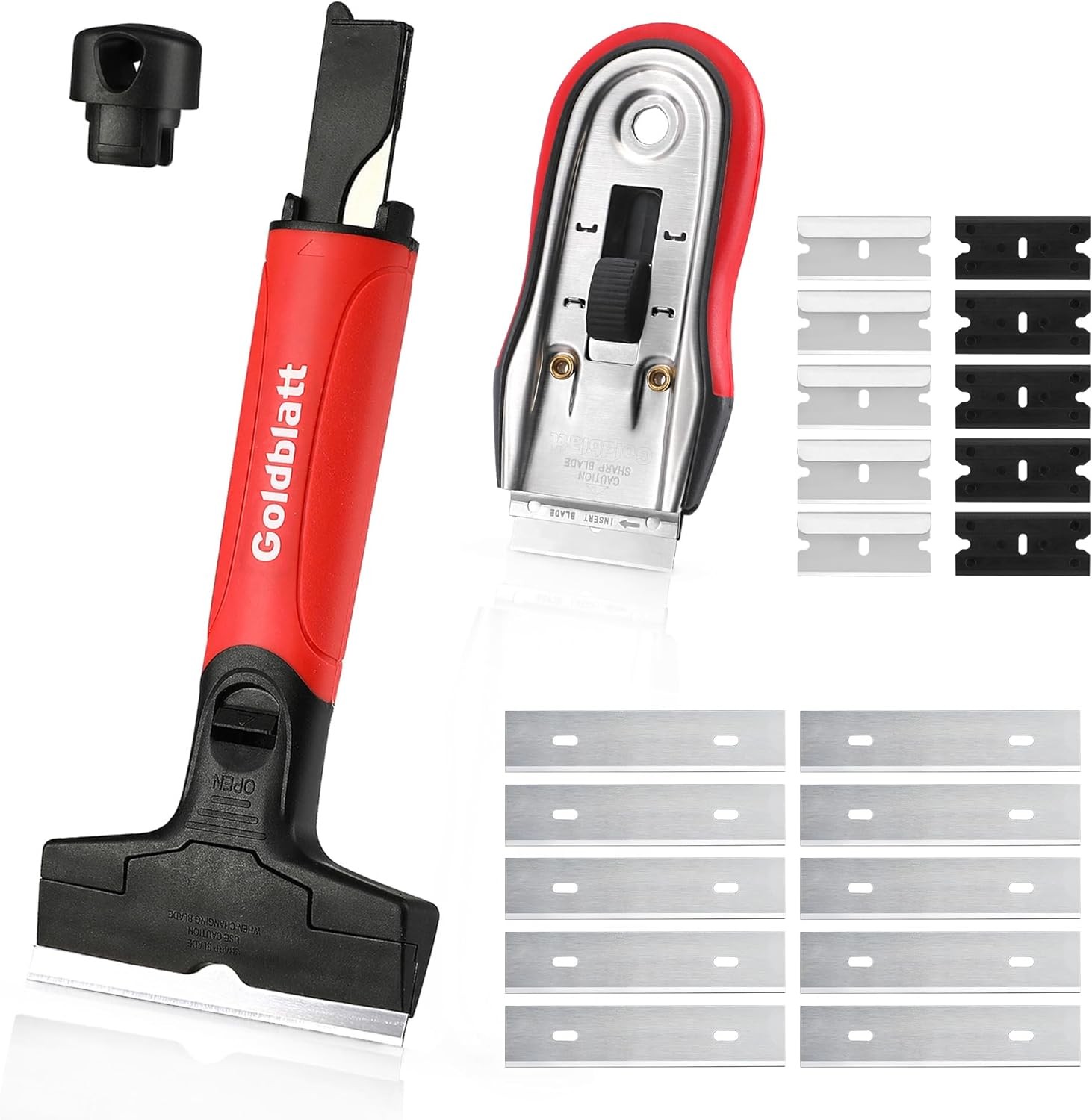 Goldblatt 2-Pc Razor Scraper Kit: 20 Blades for Glass, Decals, Paint