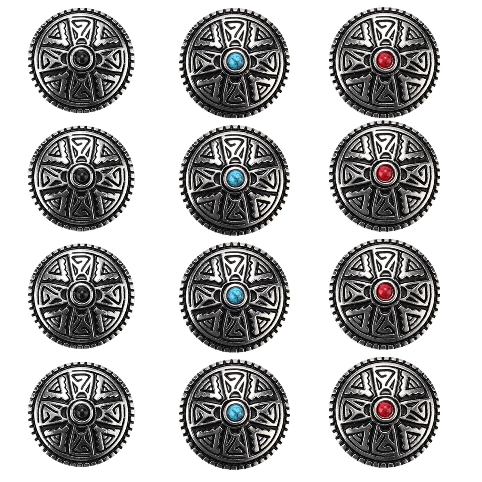 12pcs Leather Decorative ButtonsMetal Stud Screw Back Rivet DIY Creativity Pr...