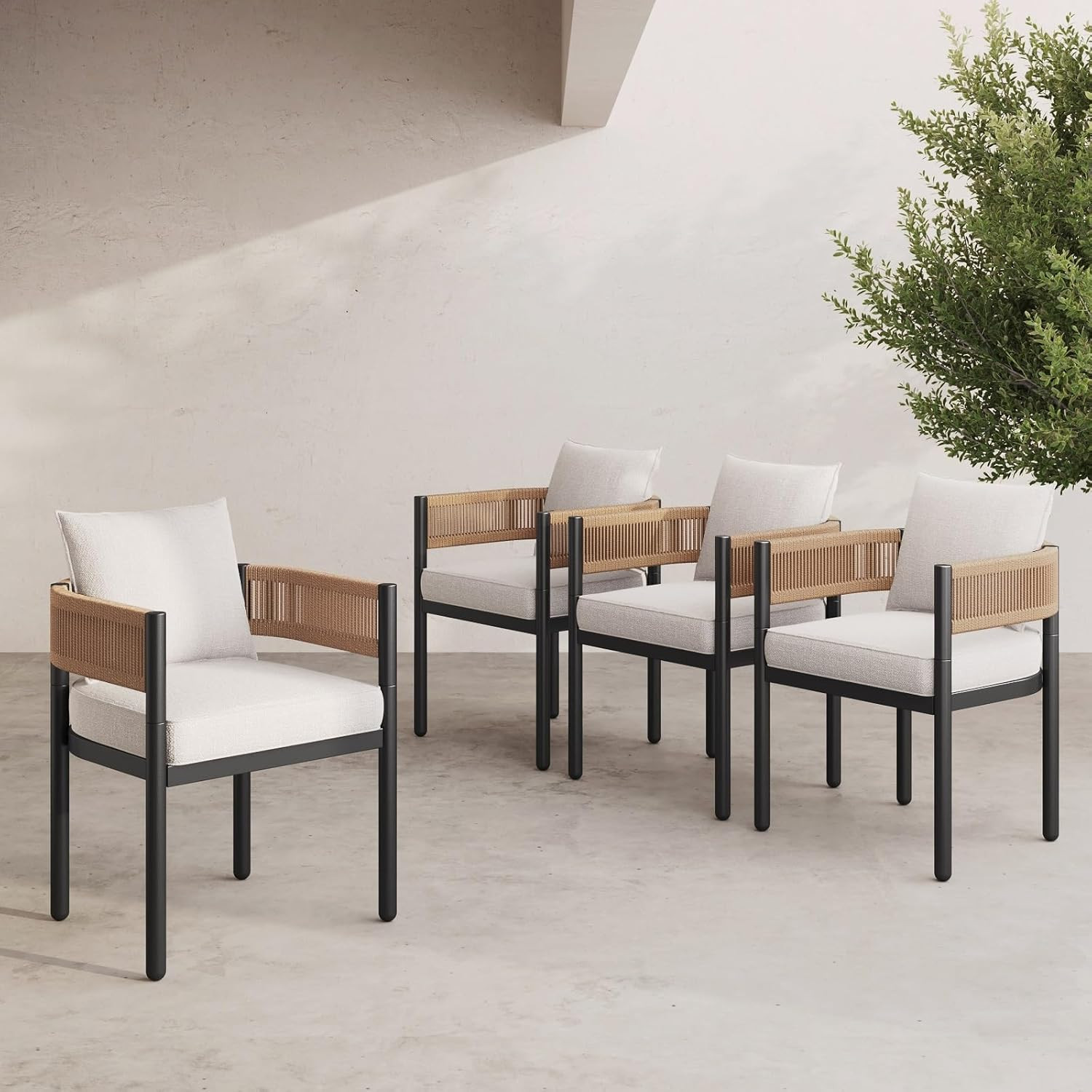 Grand Patio Outdoor Dining Chairs Set of 4, 4 Pieces Patio Dining Chairs, Metal